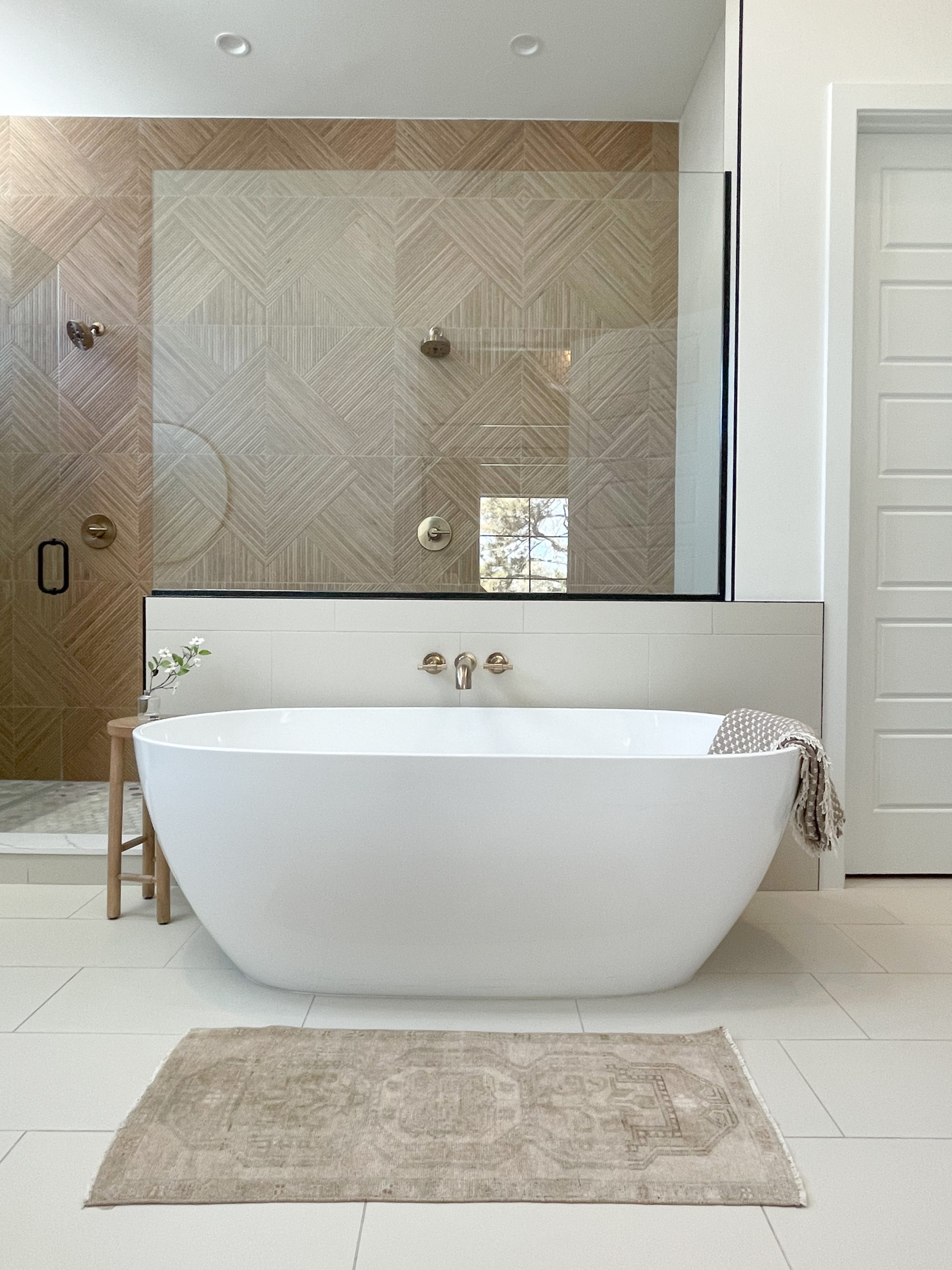 bloom and babe bathroom with large format tile