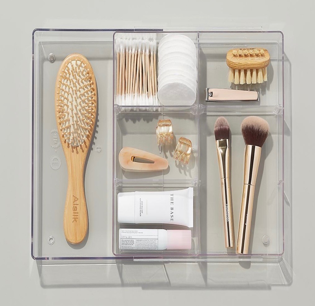 Container Store drawer organizer in bathroom organization shopping guide