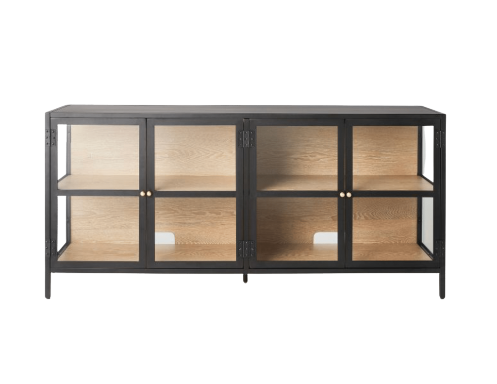 Black Glass TV Stand from Target for Bloom's favorites, August Best Sellers