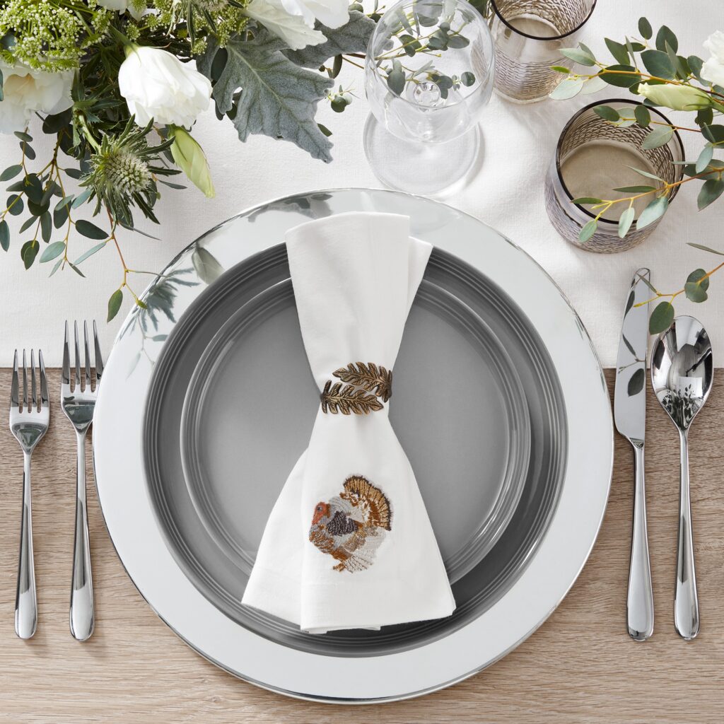 Napkin rings, dining room table, holiday entertaining