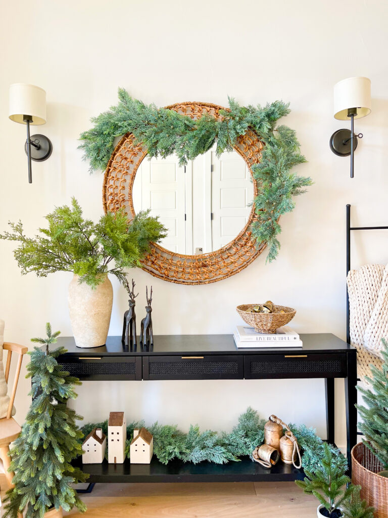 Neutral Christmas Decor- Entry Way