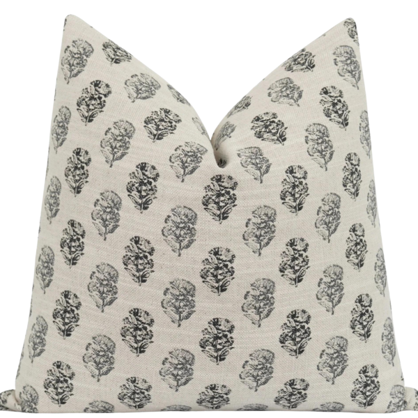 Aiken Charcoal Floral Print Pillow